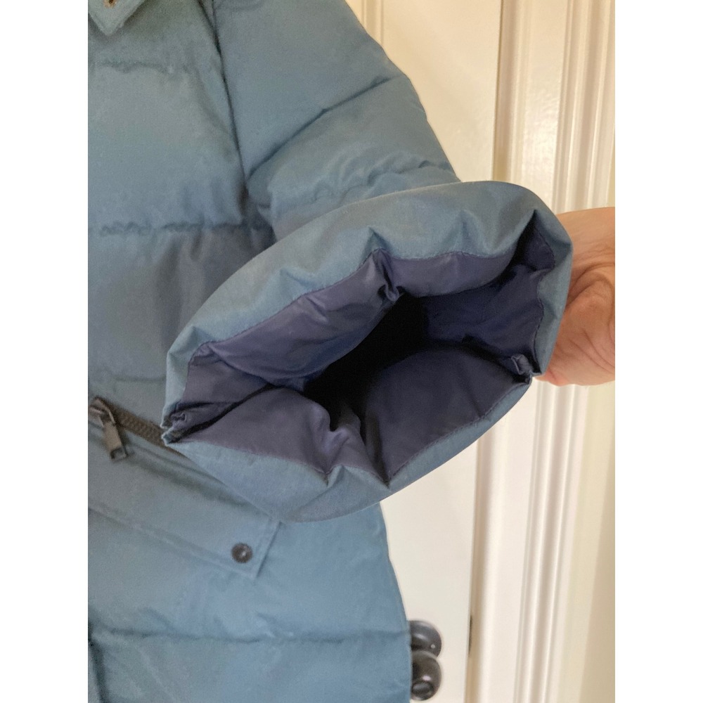 Rebecca Minkoff Teal Blue Quilted Puffer Coat Faux Fur Hood RM-0033 Size L - Picture 8 of 13